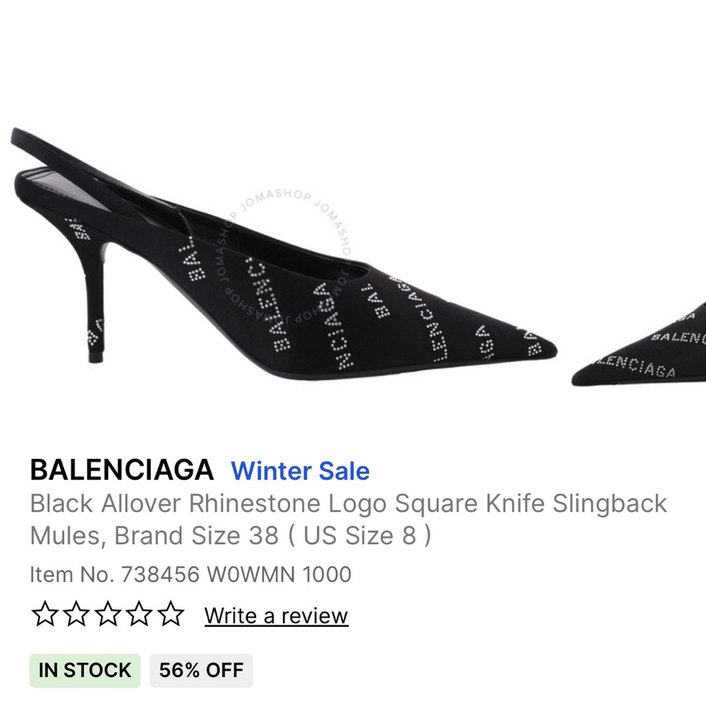 Balenciaga Women's Black Pointed Toe Shoes - Picture 7 of 7